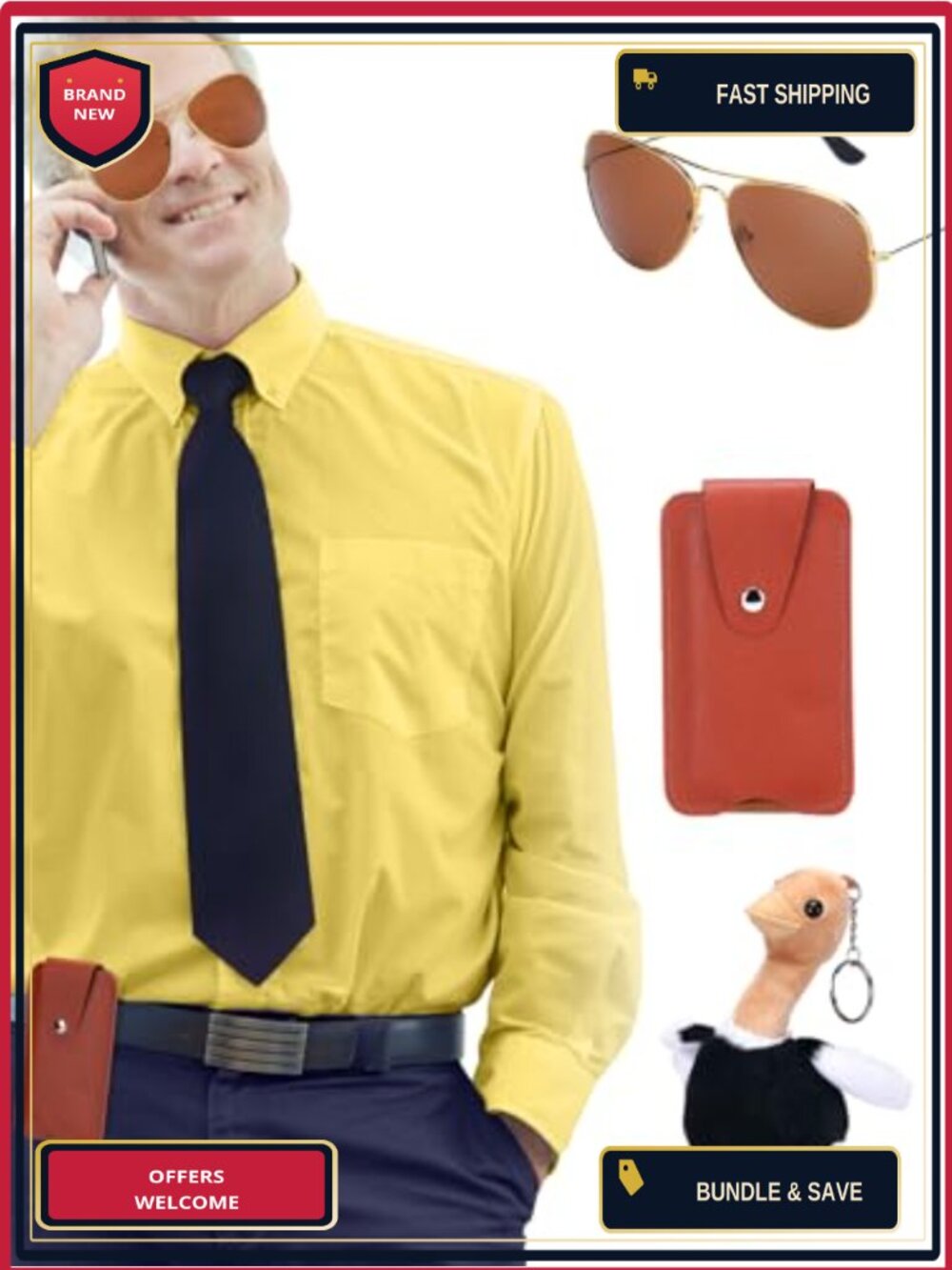 Ad Character Costume Accessory Set Plush Mascot Cosplay Belt Bag